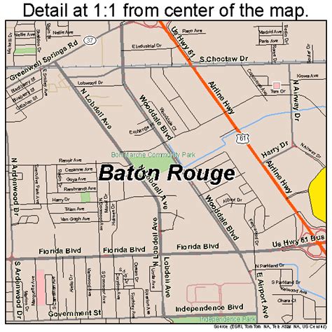 Baton Rouge Louisiana Street Map 2205000