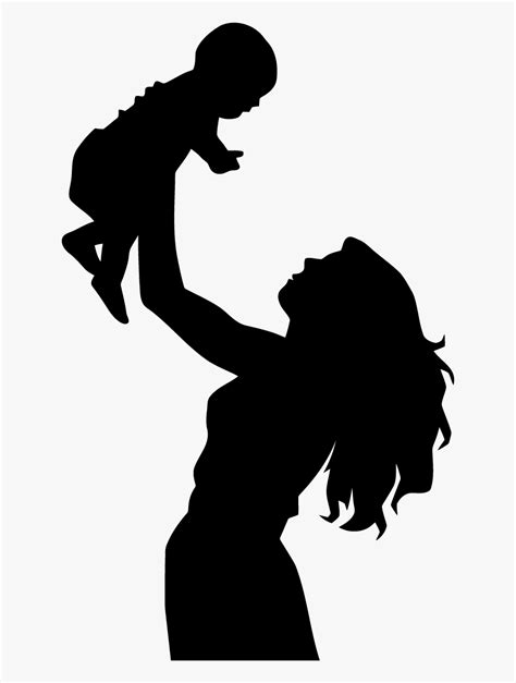 Silhouette Mother Child Drawing Clip Art Mother And Child Drawing