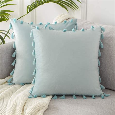 Topfinel Boho Decorative Throw Pillow Covers With Tassels For Couch Bed