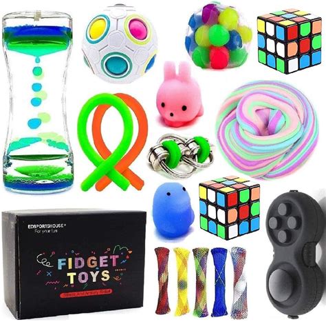 Sensory Fidget Toys Bundle Dna Stress Relief Balls With Fidget Hand