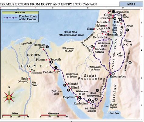 Bible Maps Israels Exodus From Egypt And Entry Into Canaan Bible