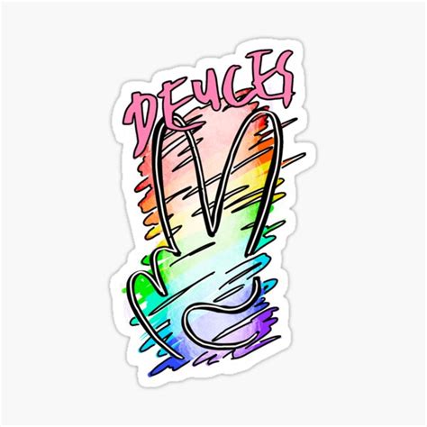 Deuces Peace Sign Sticker For Sale By Bpstickers Redbubble