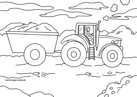 Malvorlage Traktor Ausmalbild Kostenlos Herunterladen