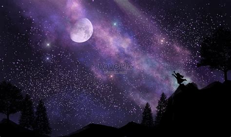 Aesthetic Background Of Star And Moon Illustration Imagepicture Free