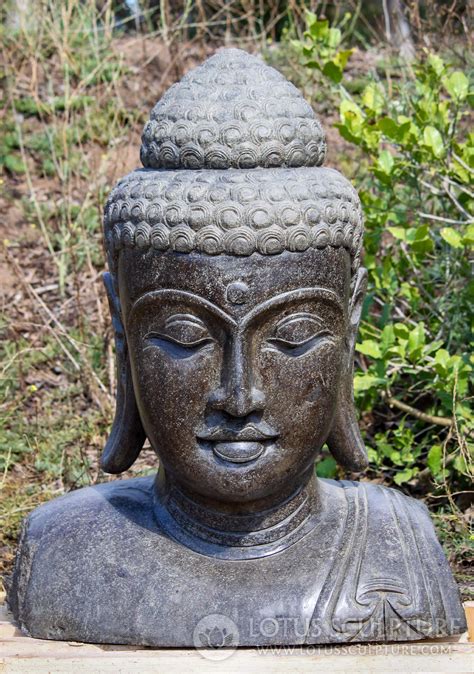 Sold Stunning Stone Carved Peaceful Buddha Bust With Urna Third Eye