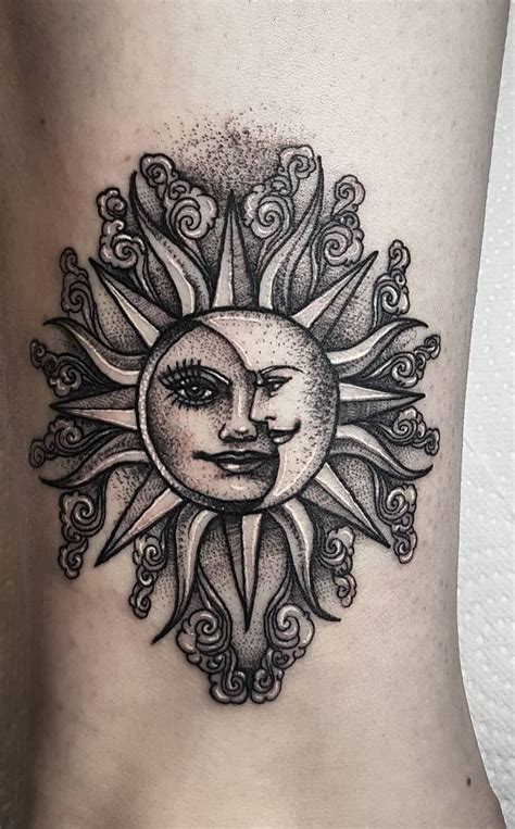 creative sun and moon tattoo ideas 💖☀️🌙 💖 ☀️🌙 💖 moon tattoo designs sleeve tattoos pattern