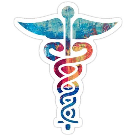 Caduceus Medical Symbol Colorful Sticker In 2020 Medical Symbols