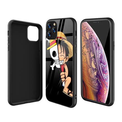 customized print anime  piece glass phone case  iphone  pro xr xs max