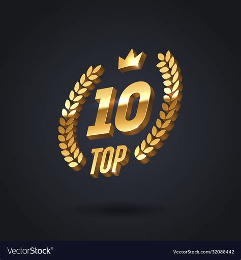 Top 10 Award Emblem Golden Award Logo Royalty Free Vector
