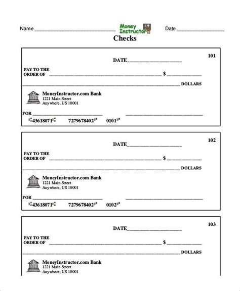Blank Check Templates For Microsoft Word 5 Templates