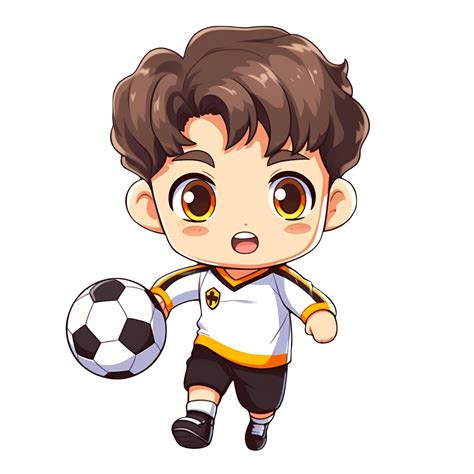 Cute Boy Playing Football Clipart Illustration Ai Generative 27687597 Png