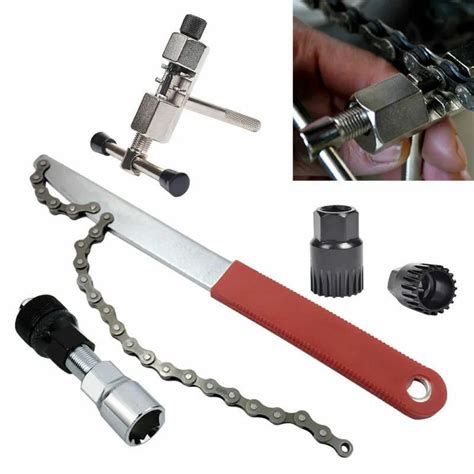 5in1 Mtb Bike Crank Wheel Extractor Removal Cassette Chain Whip Repair