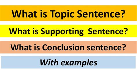 What Is Topic Sentence What Is Conclusion Sentence What Is Supporting