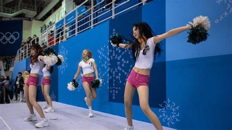 winter olympics 2018 north korean cheerleaders meet their match