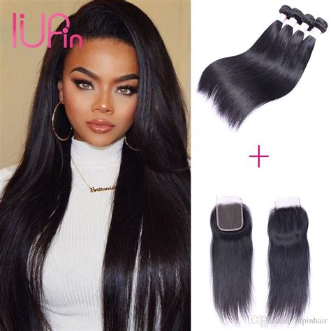 8a Straight Hair Extensions 4 Bundles With 4x4 Lace Closure Free Part