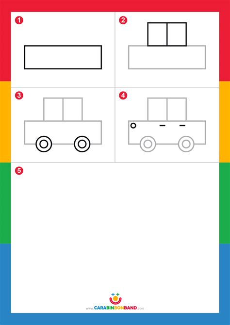 Easy Drawings How To Draw A Car Easy For Children Cara Bin Bon Band