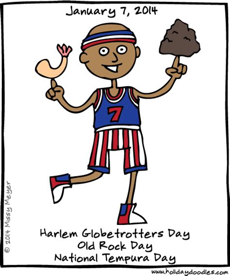 Holiday Doodles January 7 2014 Harlem Globetrotters Day Old Rock
