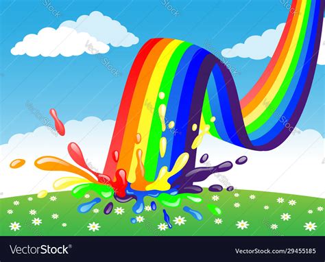 Rainbow And Color Splash Royalty Free Vector Image