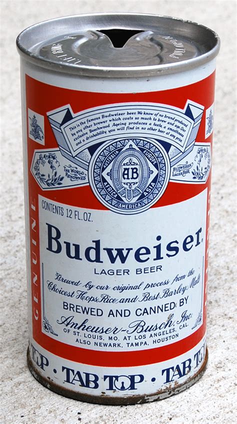 Budweiser Beer Tab Top Can 1960s A Photo On Flickriver