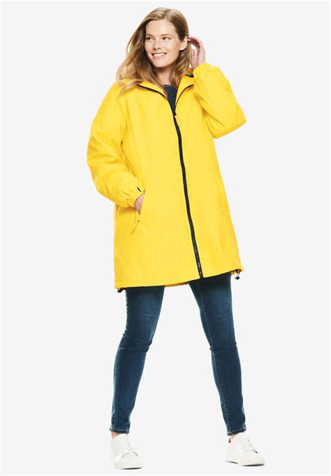 Hooded Slicker Raincoat Woman Within