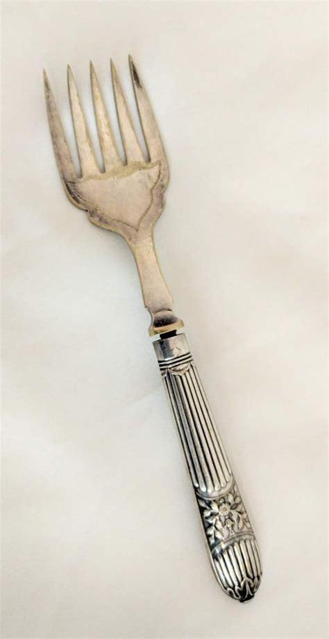 Vintage Victorian Sterling Weighted Handle Master Meat Serving Fork
