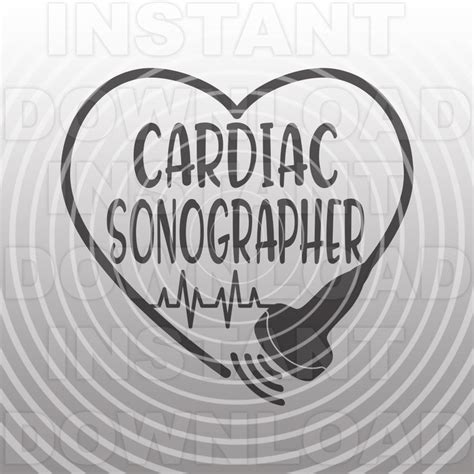 Cardiac Sonographer Svg Fileheart Ultrasound Probe Etsy