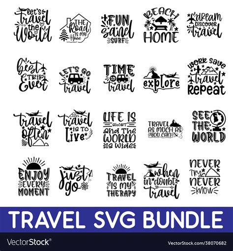 Travel Svg Bundle Royalty Free Vector Image Vectorstock