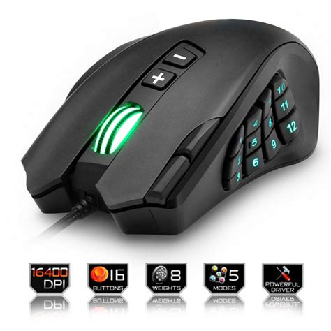 Auperto Wired Gaming Mouse Rgb Led Mouse With Side Buttons Laser And