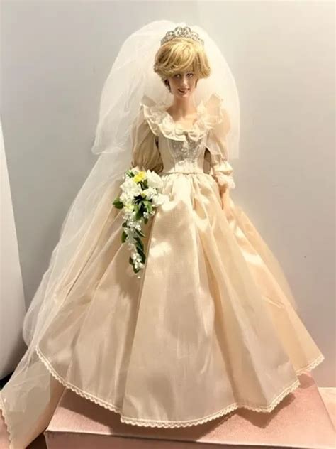 Princess Diana Doll Franklin Mint Porcelain Wedding Bride Doll Vintage