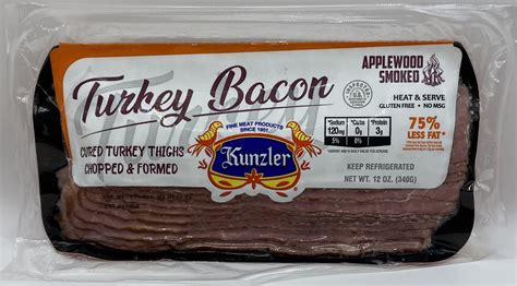 Kunzler Applewood Smoked Turkey Bacon 12 Oz
