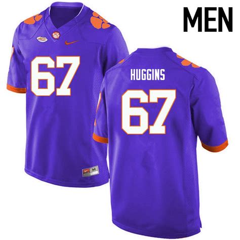 Men Clemson Tigers 67 Albert Huggins College Football Jerseys Purple