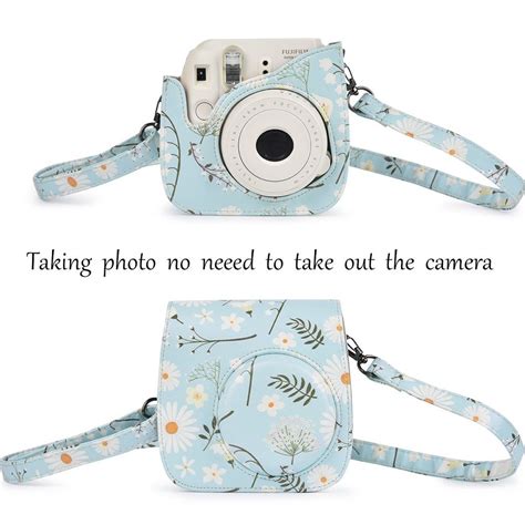 Beautiful Flower Floral Prints Pu Leather Camera Bag For Fuji Instax
