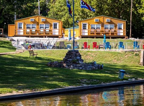 Pick your mo cabins and enjoy a glamping getaway out on the lake. Cabin on Lake of Ozarks, Missouri