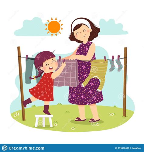 Mom Daughter Cleaning Clip Art