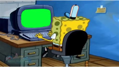 Spongebob Play Computer Green Screen Youtube