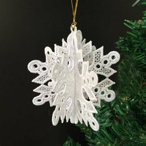 3d Fsl Snowflakes Free Standing Lace Machine Embroidery Etsy