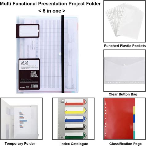 5 In 1 Multifunctional File Organiser Tranbo A4 Presentation Display
