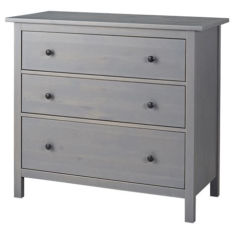Hemnes Chest Of 3 Drawers Grey Stained Ikea