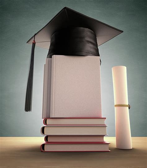 Mortar Board On A Stack Of Books Photograph By Ktsdesign Fine Art America