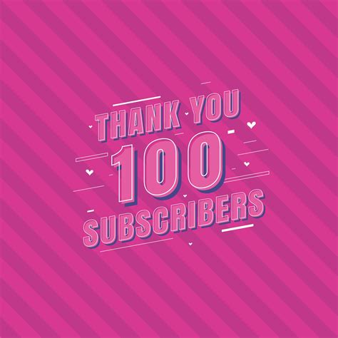 Thank You 100 Subscribers Celebration Greeting Card 2306453 Vector