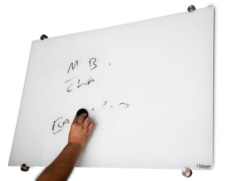 Infomate White Magnetic Glass Writing Board Frame Material None
