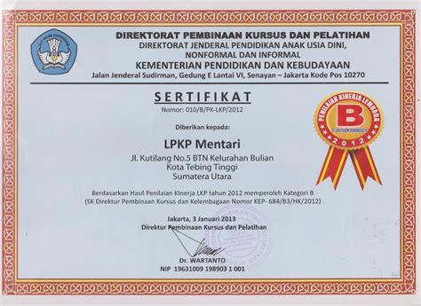 Akreditasi Lpkp Mentari