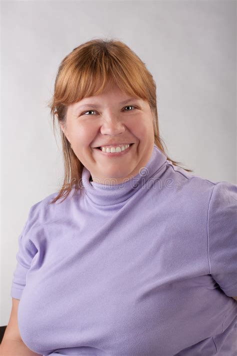 Smiling Fat Woman Stock Image Image Of Cheerful Smile 22764977
