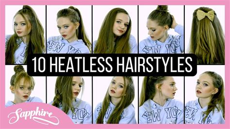 10 Heatless Hairstyles 💇🏼 Youtube