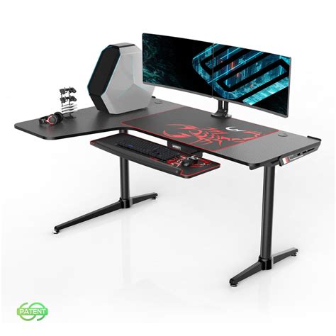 Eureka Ergonomic 60 Inch L Shaped Large Gaming Computer Desk Multi
