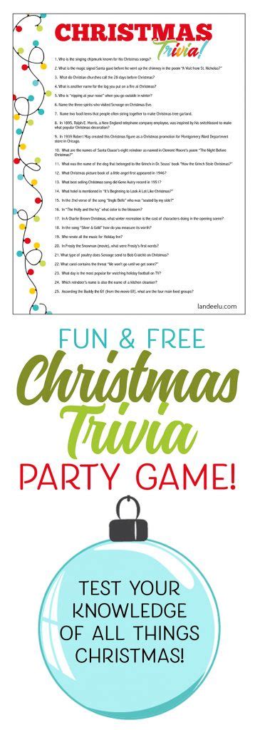 Christmas Trivia Game Perfect For Christmas Parties