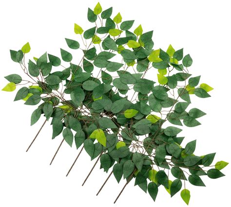 Artificial Silk Ficus Leaf Branches Spray 6 Stems Bundle Cv Linens