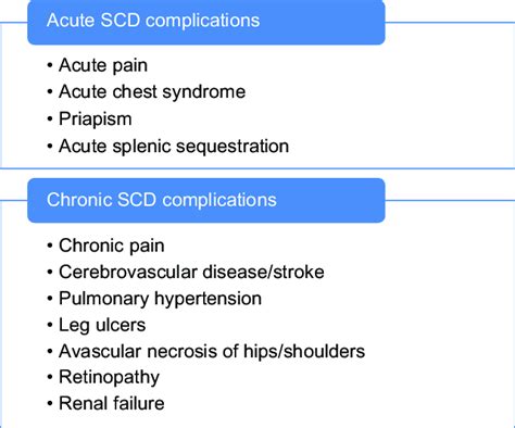Acute And Chronic Complications Of Sickle Cell Disease Scd