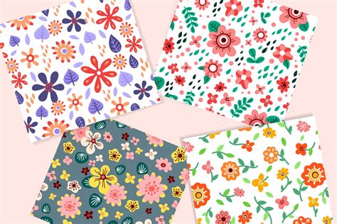 Floral Patterns 15 Non Repeating Flower Designs