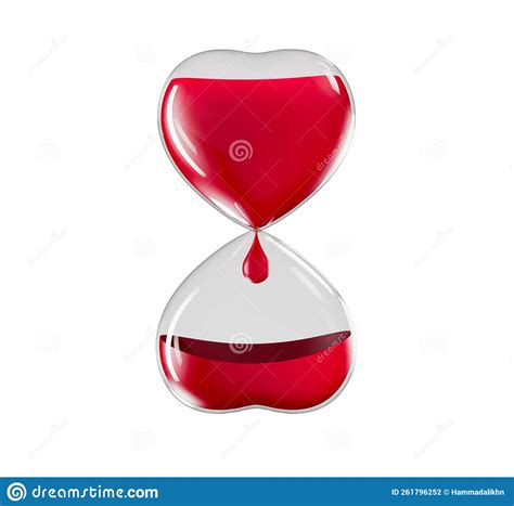 Hourglass Heart Donor Day Blood Transfusion 3d Illustration Stock